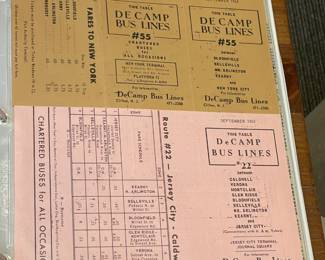 Original Vintage DeCamp Bus Lines Timetables