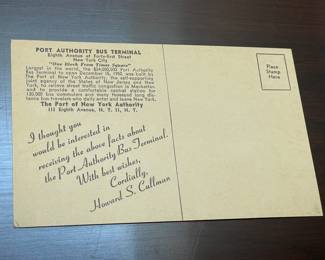 Vintage Port Authority Bus Terminal Linen Postcard