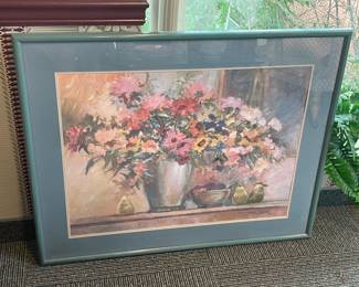 Framed Floral Artwork - Signed
