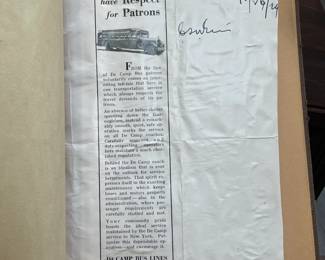 DeCamp Bus Lines Handmade Scrapbooks W/ Vintage & Original Newspaper Clippings Featuring The 1939/1940 NY World's Fair