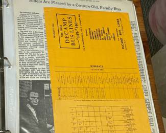 Original Vintage DeCamp Bus Lines Timetables
