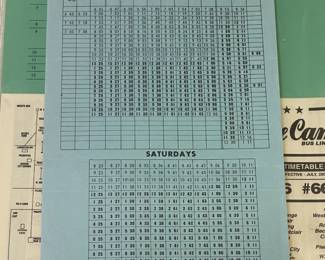 Original Vintage DeCamp Bus Lines Timetables