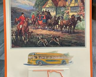 ORIGINAL 1939 & 1940 NY World's Fair Blue & Orange Calendars Personalized For DeCamp Bus Lines