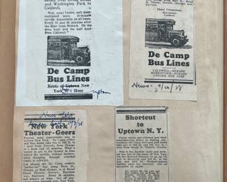 DeCamp Bus Lines Handmade Scrapbooks W/ Vintage & Original Newspaper Clippings Featuring The 1939/1940 NY World's Fair