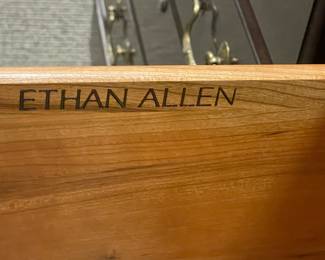Wooden Filing Cabinet W/ 2 Drawers & Brass Hardware (Ethan Allen)