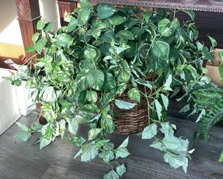 An Assortment Of Faux Plants, Ivy, Floral Arrangements, & OVERSIZED Trees