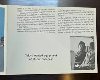 Vintage GMC's 40 Footer Bus Promotional Booklet W/ DeCamp Bus Lines Feature