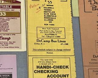 Original Vintage DeCamp Bus Lines Timetables