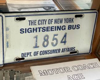 Vintage City Of New York Sightseeing Bus License Plate