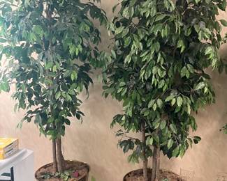 An Assortment Of Faux Plants, Ivy, Floral Arrangements, & OVERSIZED Trees