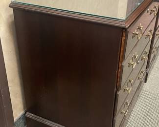 Wooden Filing Cabinet W/ 2 Drawers & Brass Hardware (Ethan Allen)