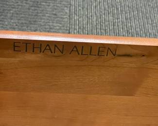 Wooden Filing Cabinet W/ 2 Drawers & Brass Hardware (Ethan Allen)
