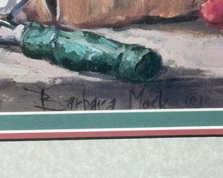 Framed Garden Artwork - Signed By Barbara Mack