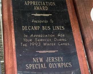 Assorted Award Plaques Awarded To DeCamp Bus Lines