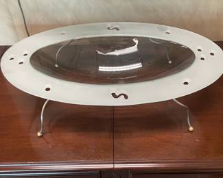 Large Decorative Glass Bowl W/ Stand (Ethan Allen)