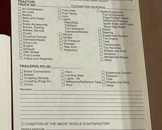 Driver's Vehicle Inspection Report