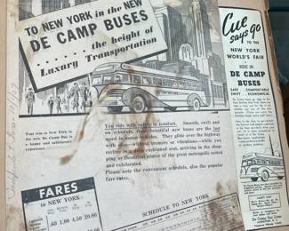 DeCamp Bus Lines Handmade Scrapbooks W/ Vintage & Original Newspaper Clippings Featuring The 1939/1940 NY World's Fair