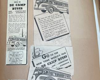 DeCamp Bus Lines Handmade Scrapbooks W/ Vintage & Original Newspaper Clippings Featuring The 1939/1940 NY World's Fair