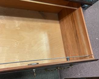 Wooden Filing Cabinet W/ 2 Drawers & Brass Hardware (Ethan Allen)