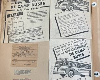 DeCamp Bus Lines Handmade Scrapbooks W/ Vintage & Original Newspaper Clippings Featuring The 1939/1940 NY World's Fair