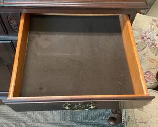 Wooden Sideboard Cabinet With Fold Out Sides, 2 Drawers, & 2 Doors (Ethan Allen) - 2 Available