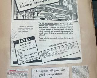 DeCamp Bus Lines Handmade Scrapbooks W/ Vintage & Original Newspaper Clippings Featuring The 1939/1940 NY World's Fair