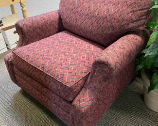 Red Upholstered Arm Chair