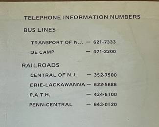 Vintage Essex County Transportation Map Featuring DeCamp Bus Lines