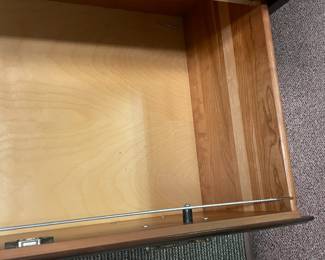 Wooden Filing Cabinet W/ 2 Drawers & Brass Hardware (Ethan Allen)