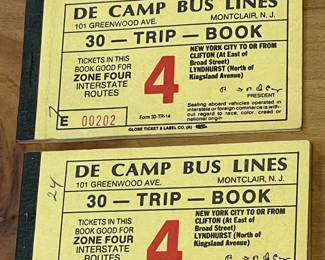 Vintage DeCamp Bus Lines 30 Trip Ticket Books