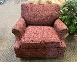 Red Upholstered Arm Chair