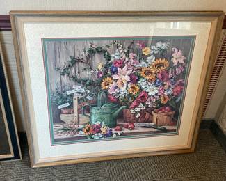 Framed Garden Artwork - Signed By Barbara Mack