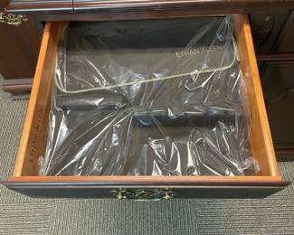 Wooden Sideboard Cabinet With Fold Out Sides, 2 Drawers, & 2 Doors (Ethan Allen) - 2 Available