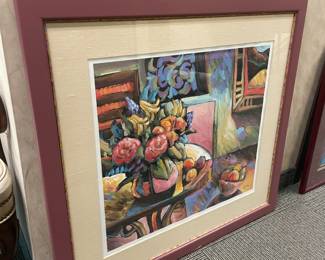 Framed Floral Wall Art - Signed (Ethan Allen)