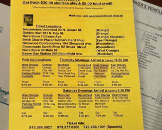 DeCamp Bus Lines Casino Charter Paper Ephemera