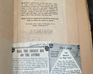 DeCamp Bus Lines Handmade Scrapbooks W/ Vintage & Original Newspaper Clippings Featuring The 1939/1940 NY World's Fair