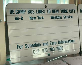ORIGINAL DeCamp Bus Lines Bus Route Service Sign