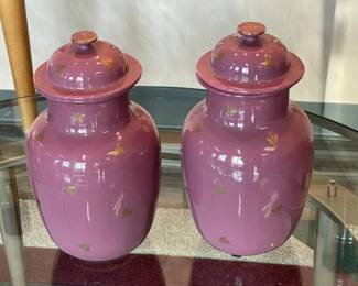 Decorative Mauve Colored Urns