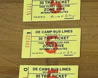 Vintage DeCamp Bus Lines Tickets