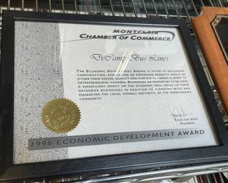 Assorted Award Plaques Awarded To DeCamp Bus Lines