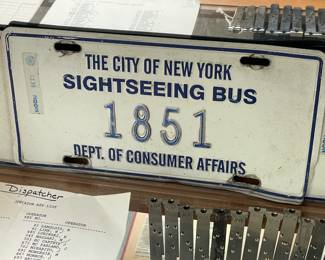 Vintage City Of New York Sightseeing Bus License Plate