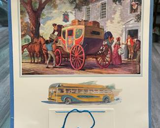 ORIGINAL 1939 & 1940 NY World's Fair Blue & Orange Calendars Personalized For DeCamp Bus Lines