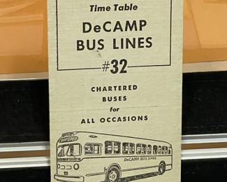 Original Vintage DeCamp Bus Lines Timetables