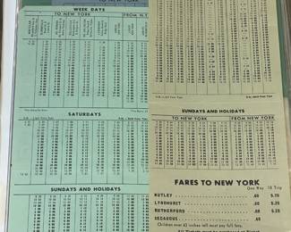 Original Vintage DeCamp Bus Lines Timetables