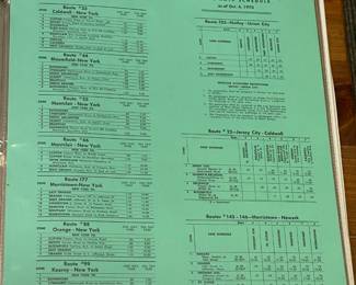 Original Vintage DeCamp Bus Lines Timetables