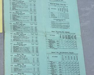 Original Vintage DeCamp Bus Lines Timetables