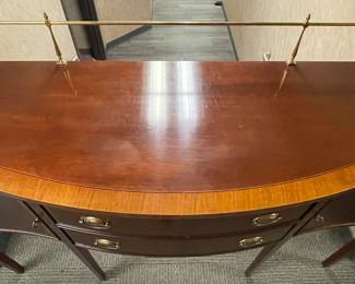 BEAUTIFUL Executive Dining Room/Conference Room Sideboard Cabinet W/ 2 Doors, 2 Drawers, & Brass Hardware And Rail (Ethan Allen)