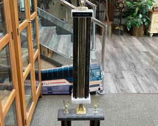 Assorted Trophies Awarded To DeCamp Bus Lines