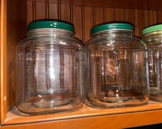 Glass Jars W/ Green Tin Lids