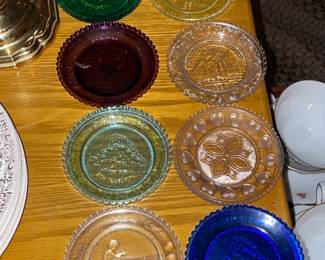 Vintage Colored Glass Plates